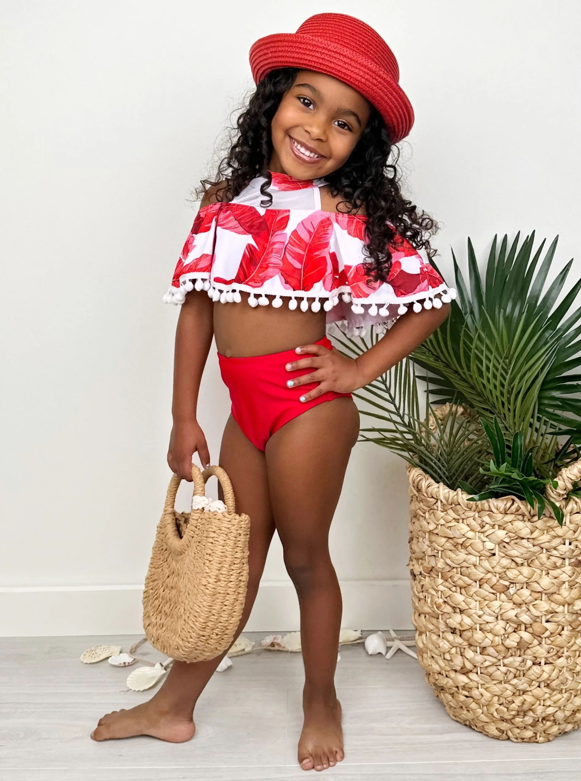 Red Palm Island Two Piece Swimsuit