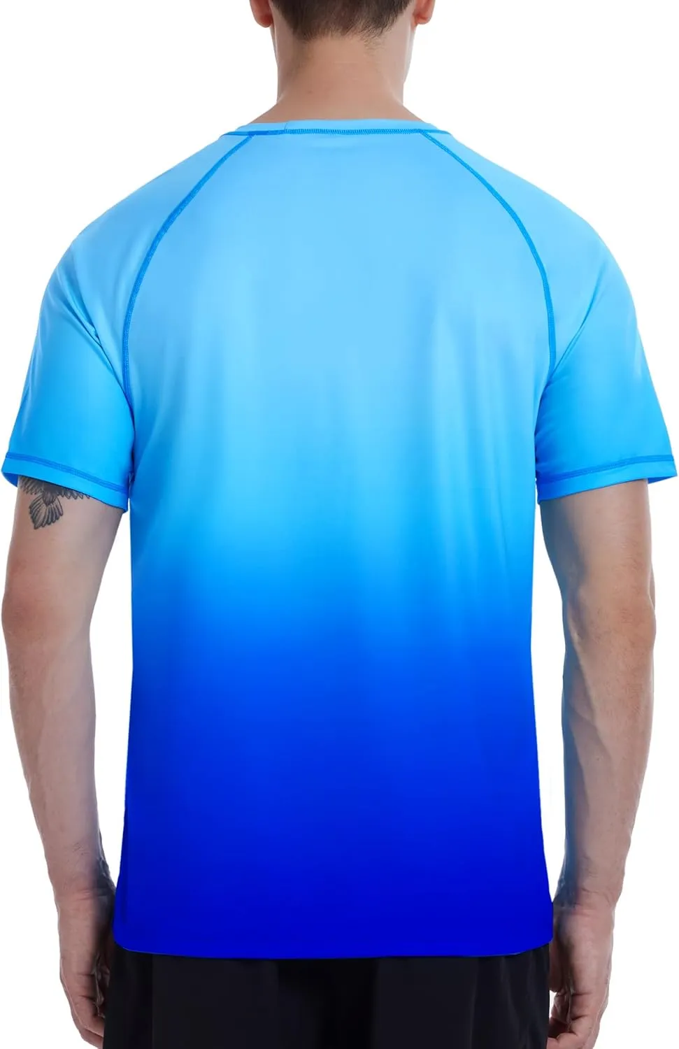 Roadbox Men's Swim Shirts Short Sleeve, UPF 50  UV Sun Protection SPF Rash Guard, Quick Dry Surf Water Beach Fishing T Shirt