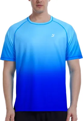 Roadbox Men's Swim Shirts Short Sleeve, UPF 50  UV Sun Protection SPF Rash Guard, Quick Dry Surf Water Beach Fishing T Shirt