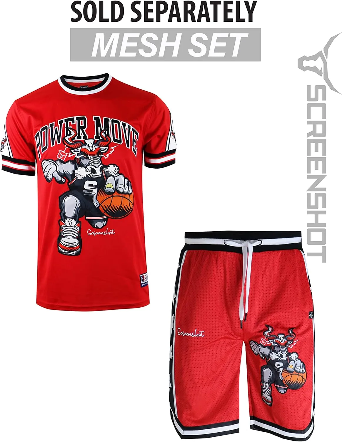 SCREENSHOT Mens Hip-Hop Premium Urban Sreetwear Fashion Jersey Top - NYC Style Basketball Sports Team Color Mesh Tops