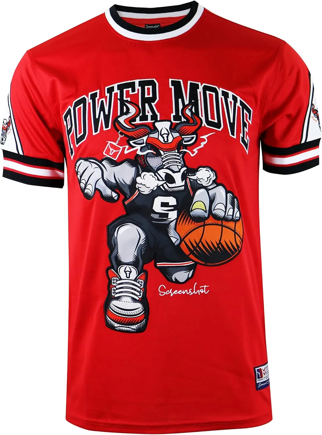 SCREENSHOT Mens Hip-Hop Premium Urban Sreetwear Fashion Jersey Top - NYC Style Basketball Sports Team Color Mesh Tops
