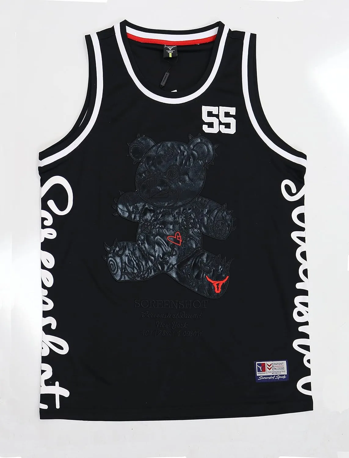 SCREENSHOT Mens Hip-Hop Premium Urban Sreetwear Fashion Jersey Top - NYC Style Basketball Sports Team Color Mesh Tops