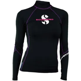 ScubaPro Onyx Rash T-Flex Womens, Long Sleeve (UPF80)- Black/Purple