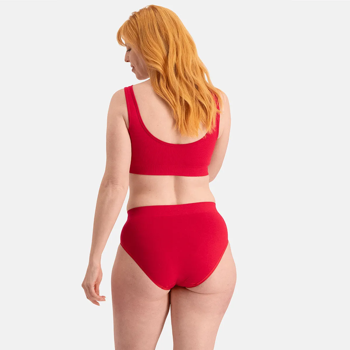 Seamless Full Briefs Belle (3-pack) - Rood
