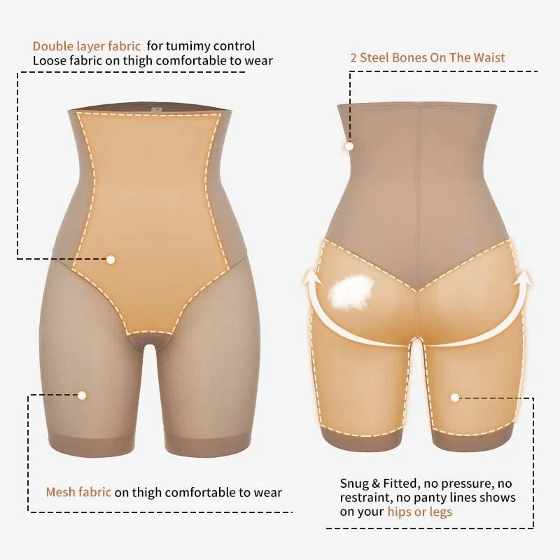 Seamless High Waisted Mesh Shapewear short