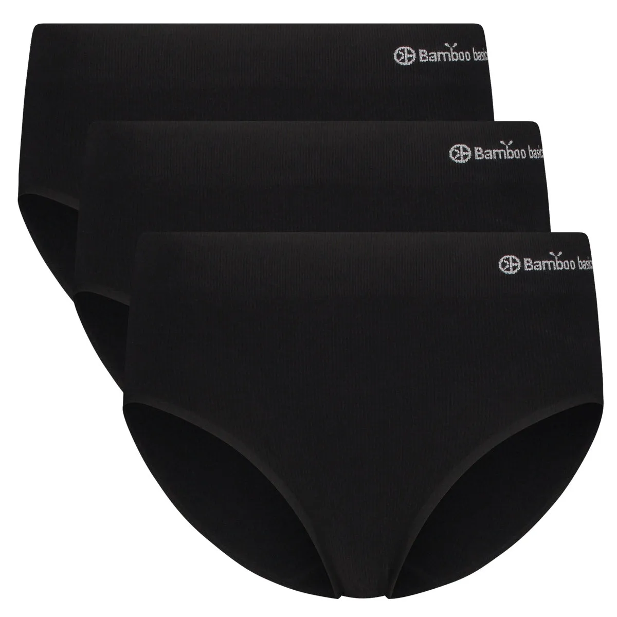 Seamless Rib Full Briefs Rosa (3-pack) - Zwart