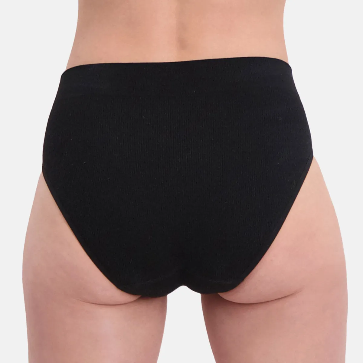 Seamless Rib Full Briefs Rosa (3-pack) - Zwart