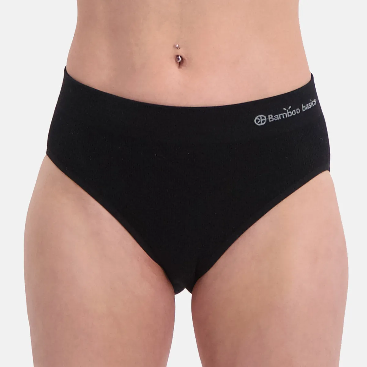 Seamless Rib Full Briefs Rosa (3-pack) - Zwart
