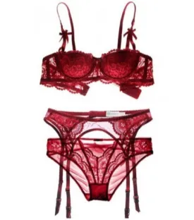 Sexy Lace Half Cup Bra Set - European and American Style Thin Bra
