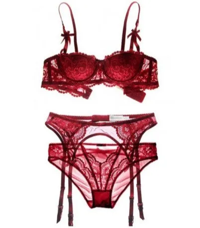 Sexy Lace Half Cup Bra Set - European and American Style Thin Bra