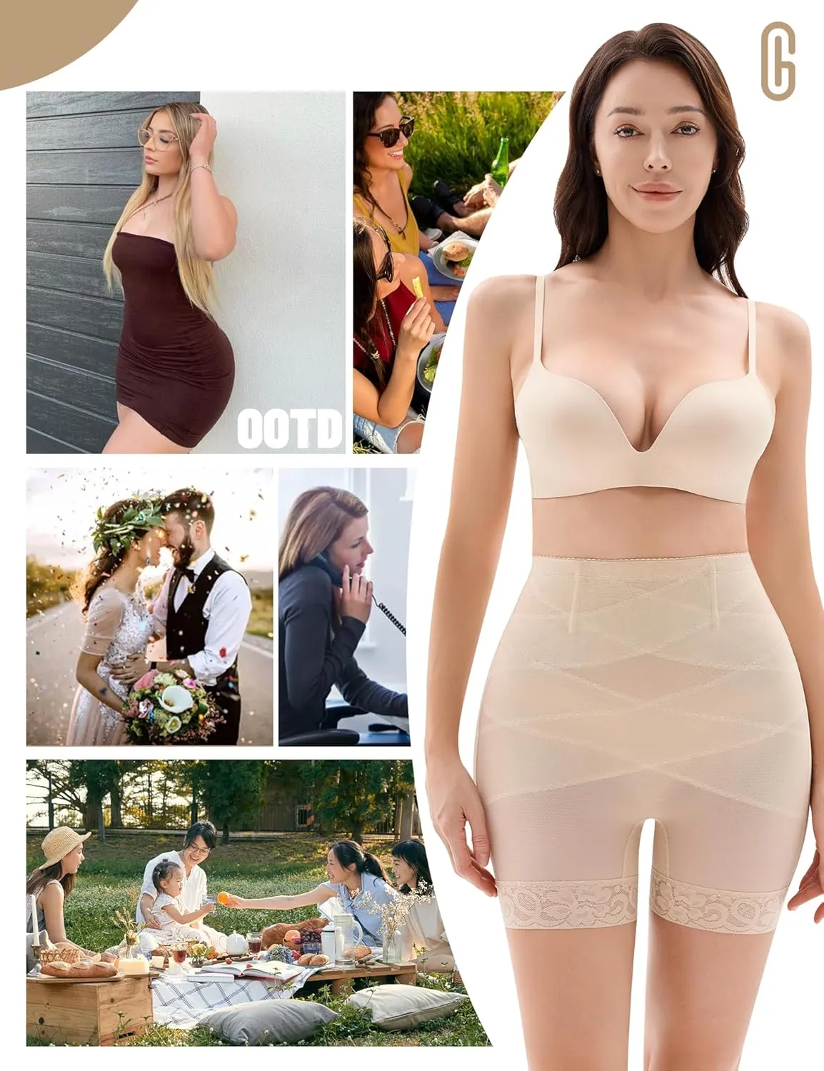 Shapewear Tummy Control Lace Shapewear Shorts High Waisted Butt Lifting Body Shaper Thigh Slimmer Panties Girdle Underwear
