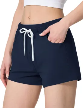 SPECIALMAGIC Women's Casual Sweat Shorts with Pockets 3 Inch Summer Cotton Drawstring Workout Running Lounge Shorts