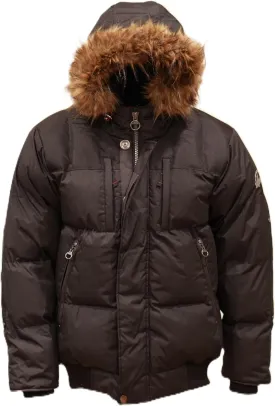 Summit Expedition Mens Bomber Jacket Waterproof Winter Coat with Removable Faux Fur Hood and Lining