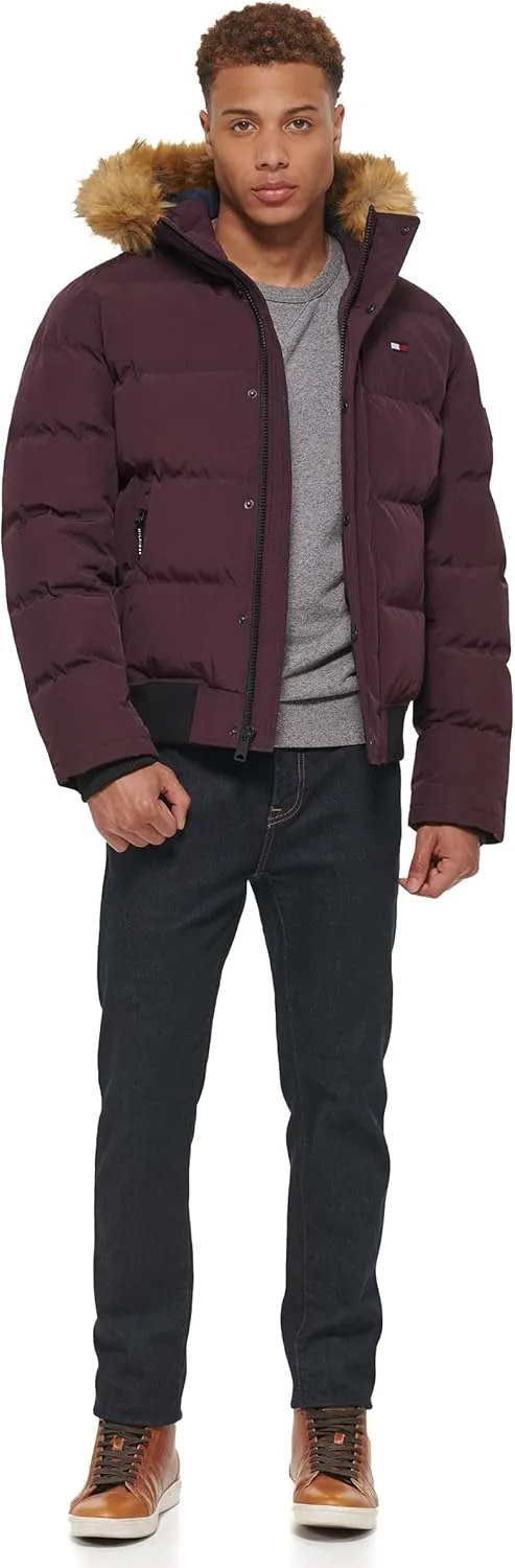 Tommy Hilfiger Men's Arctic Cloth Quilted Snorkel Bomber Jacket (Standard and Big & Tall)