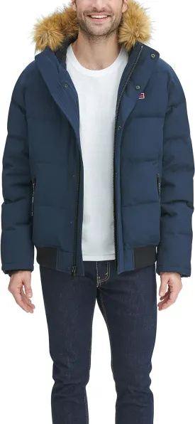 Tommy Hilfiger Men's Arctic Cloth Quilted Snorkel Bomber Jacket (Standard and Big & Tall)