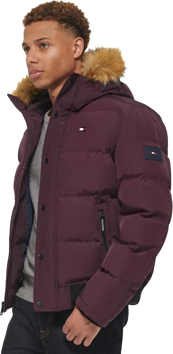 Tommy Hilfiger Men's Arctic Cloth Quilted Snorkel Bomber Jacket (Standard and Big & Tall)