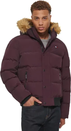 Tommy Hilfiger Men's Arctic Cloth Quilted Snorkel Bomber Jacket (Standard and Big & Tall)