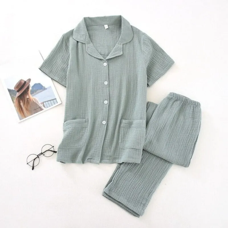 Unisex Cotton  Style Short-Sleeved Trousers