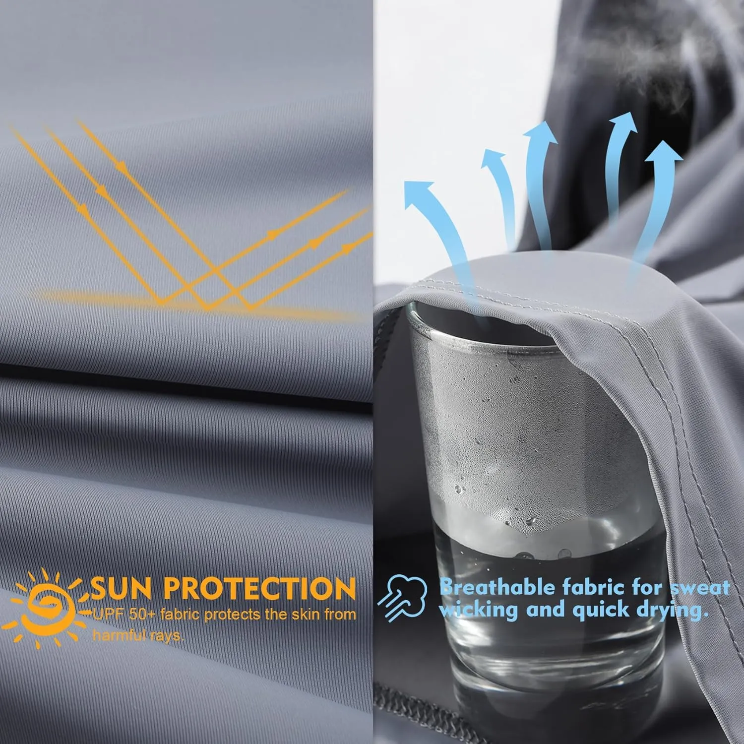 UPF 50  Sun Protection Hoodie Shirt Rash Guard Long Sleeve Shirt