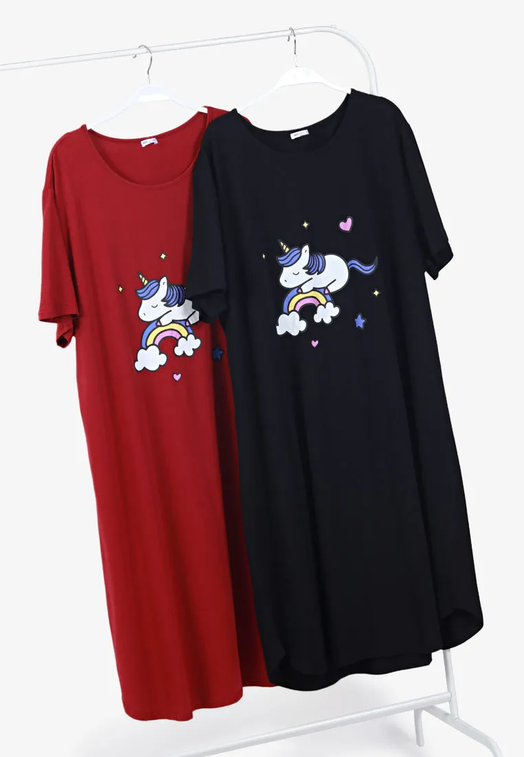 Ursula Cotton Jersey Sleep Dress - Black