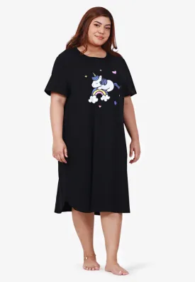 Ursula Cotton Jersey Sleep Dress - Black