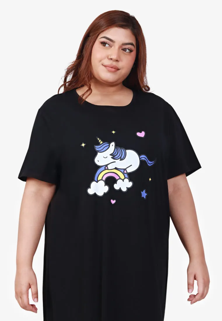 Ursula Cotton Jersey Sleep Dress - Black