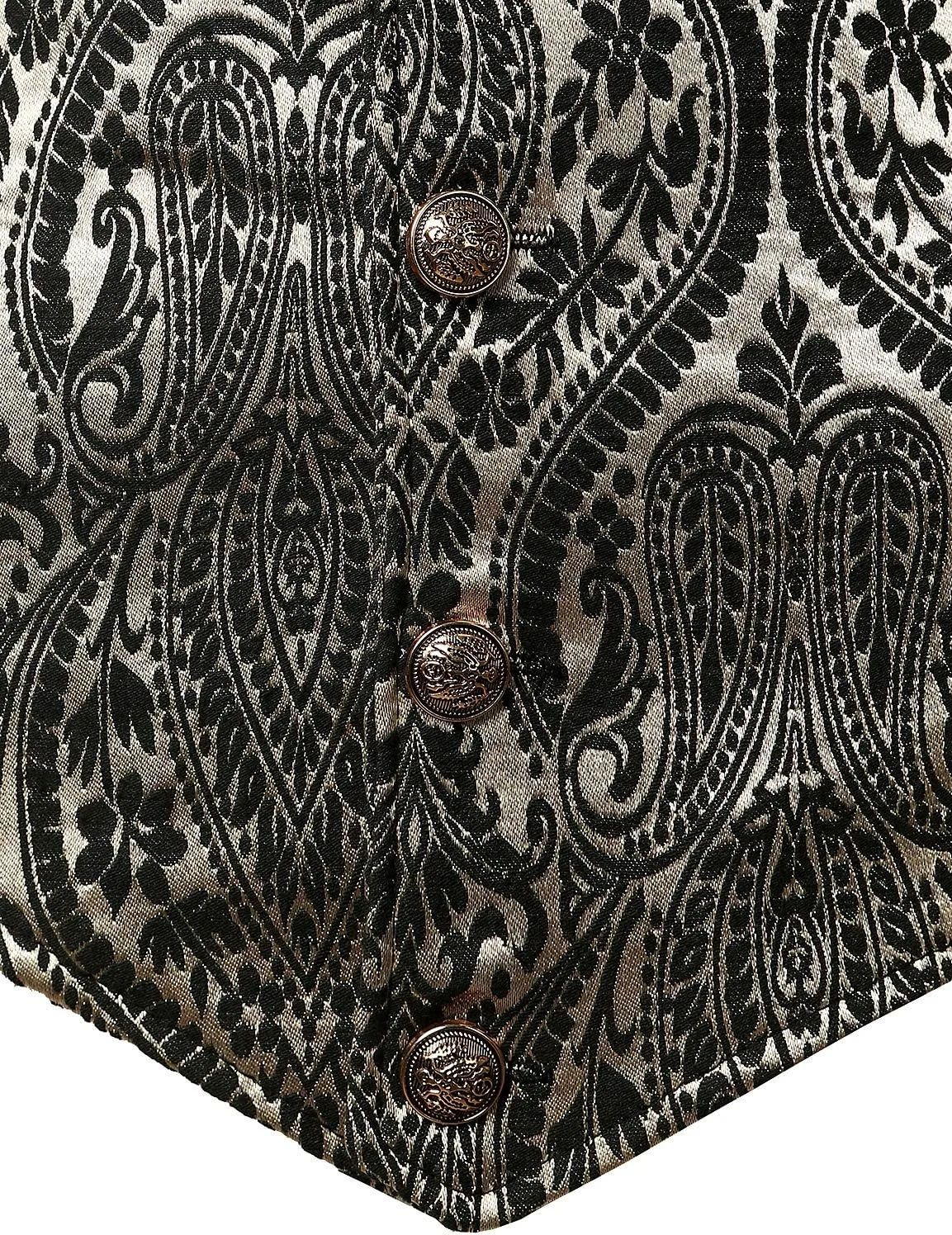 VATPAVE Mens Victorian Suit Vest Steampunk Gothic Waistcoat