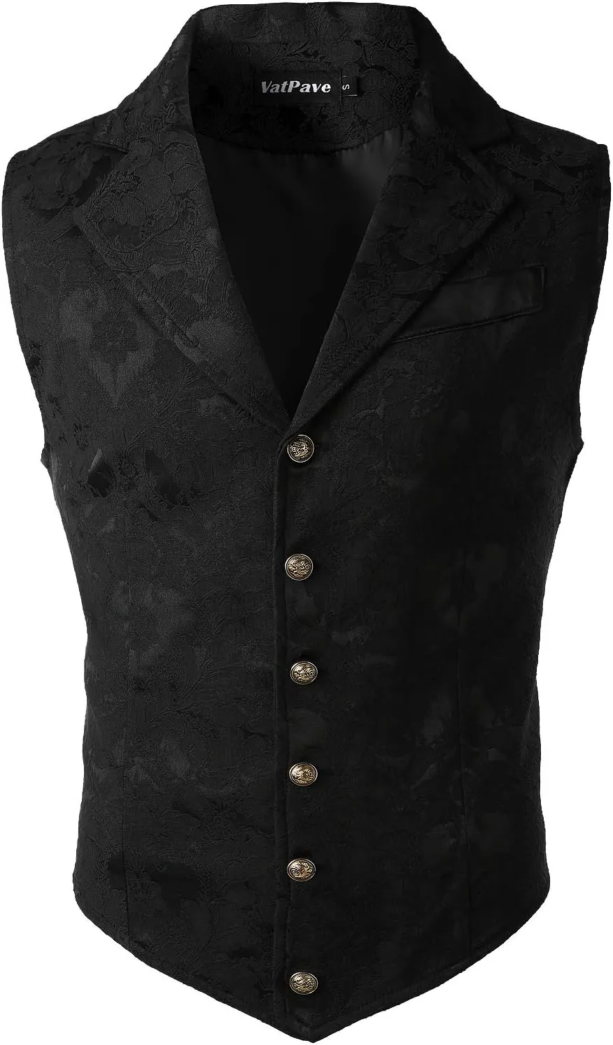 VATPAVE Mens Victorian Suit Vest Steampunk Gothic Waistcoat