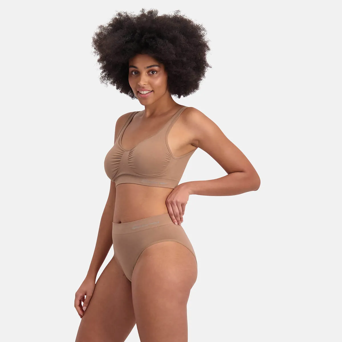 Voordeelbundel: Seamless Padded Bra   Full Brief (3-pack) – Tan
