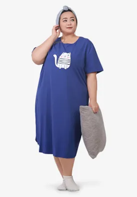 Winkcat Cotton Jersey Sleep Dress - Blue