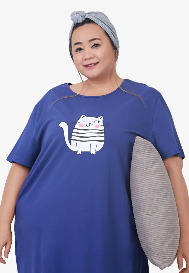 Winkcat Cotton Jersey Sleep Dress - Blue