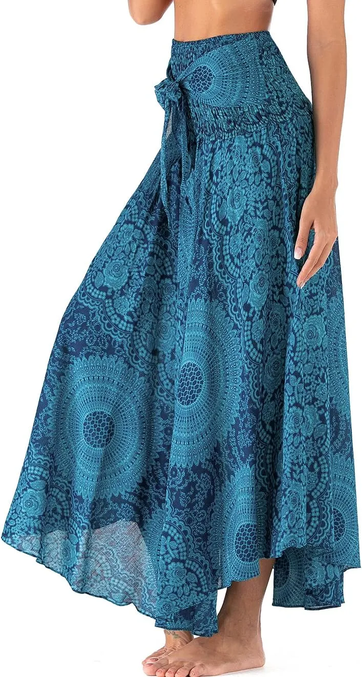 Womens Boho Skirt Long Skirts Hippie Clothes for Women with Tie