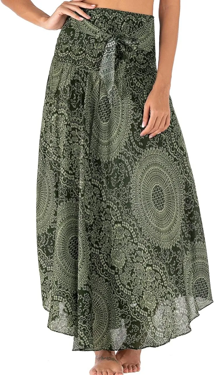 Womens Boho Skirt Long Skirts Hippie Clothes for Women with Tie