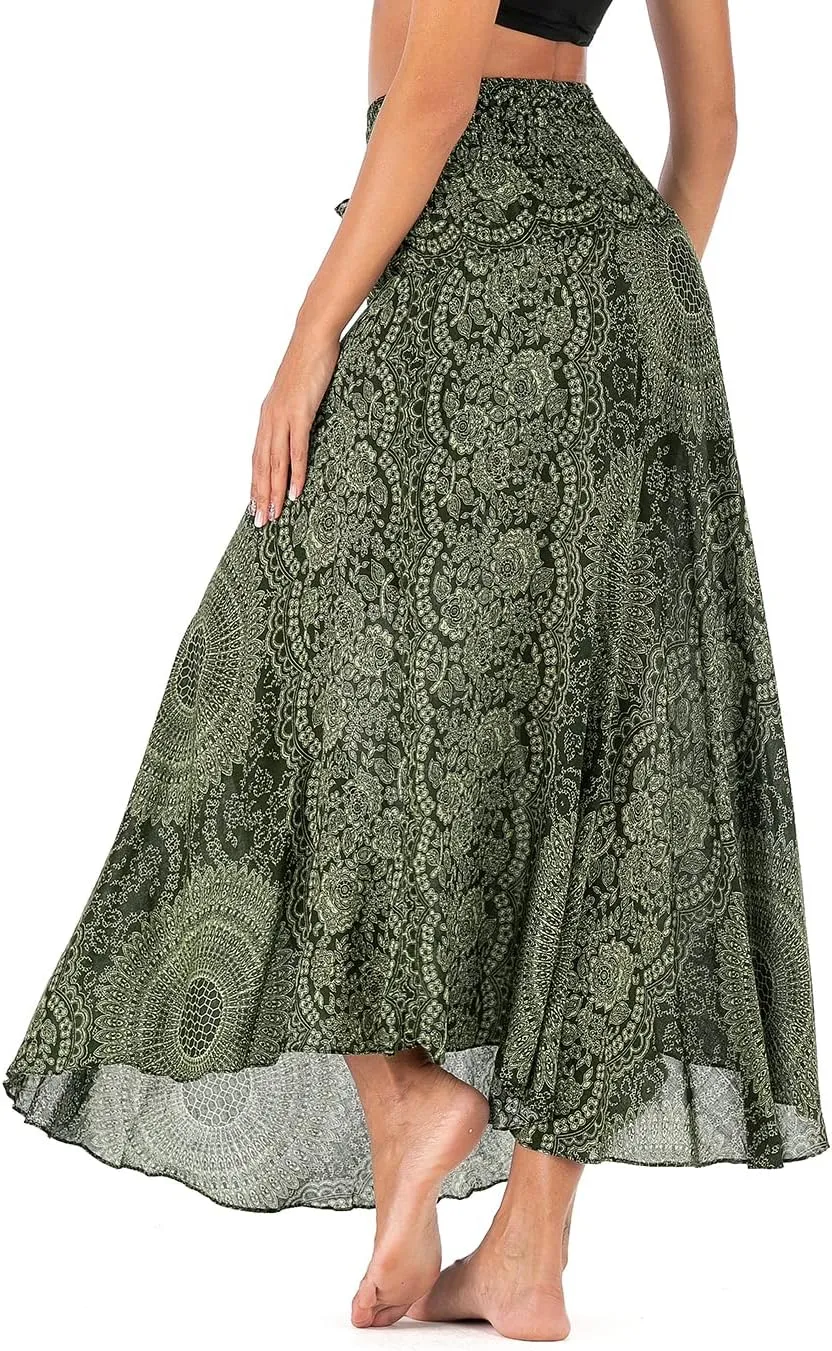 Womens Boho Skirt Long Skirts Hippie Clothes for Women with Tie