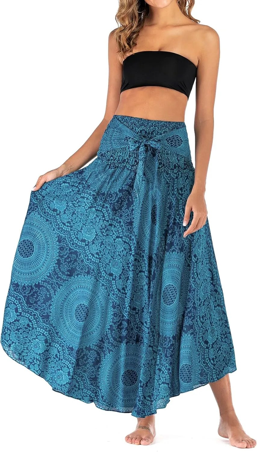 Womens Boho Skirt Long Skirts Hippie Clothes for Women with Tie