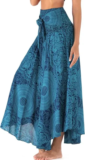 Womens Boho Skirt Long Skirts Hippie Clothes for Women with Tie