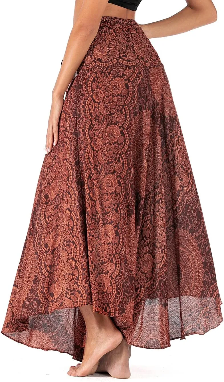Womens Boho Skirt Long Skirts Hippie Clothes for Women with Tie
