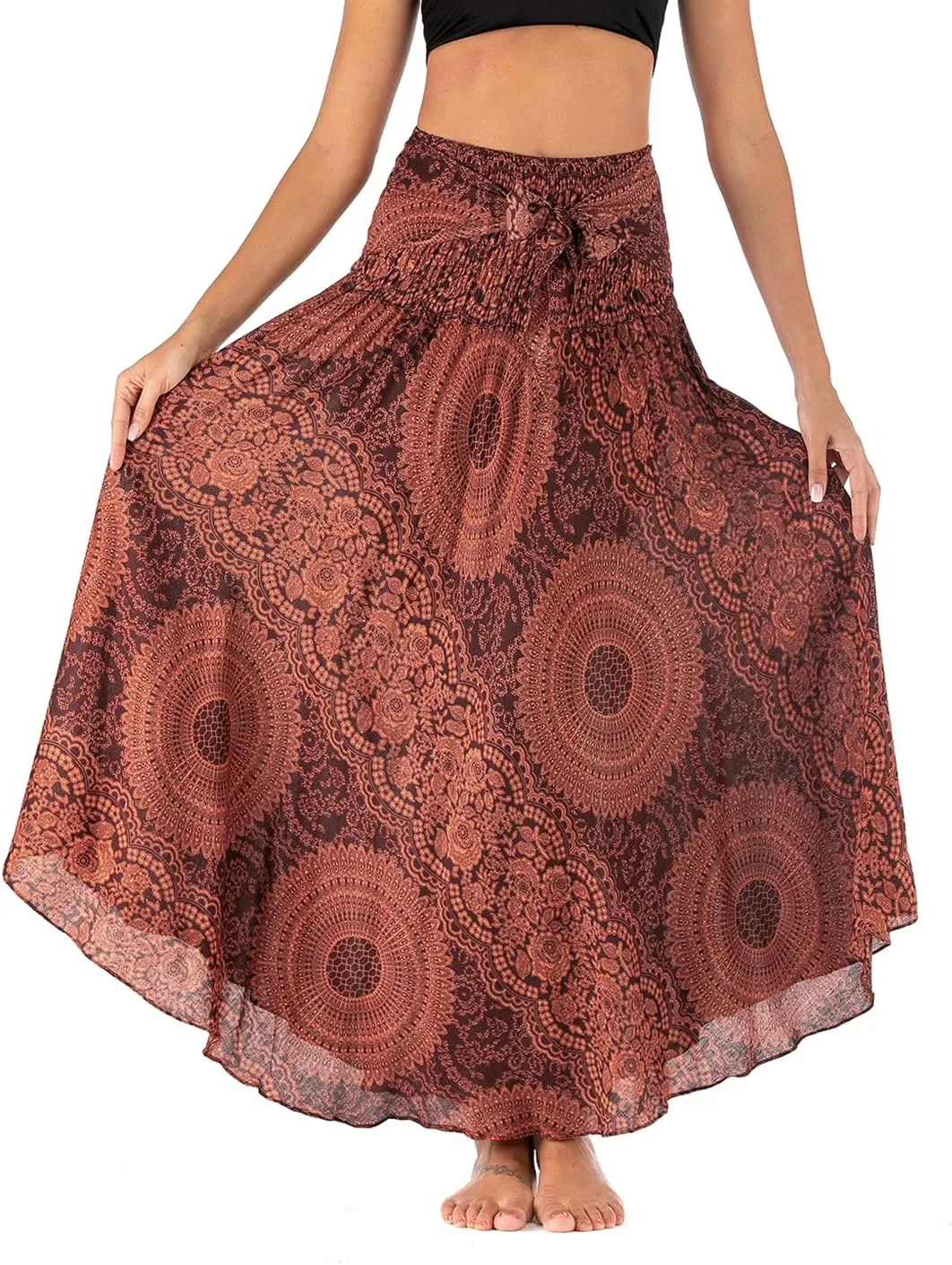 Womens Boho Skirt Long Skirts Hippie Clothes for Women with Tie