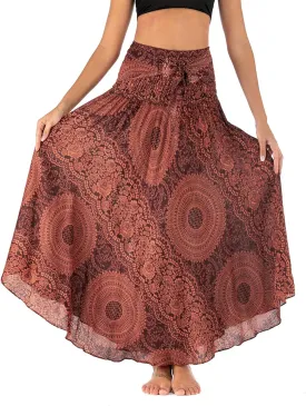 Womens Boho Skirt Long Skirts Hippie Clothes for Women with Tie