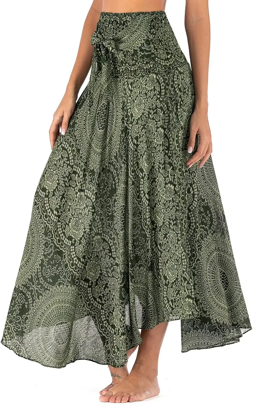 Womens Boho Skirt Long Skirts Hippie Clothes for Women with Tie
