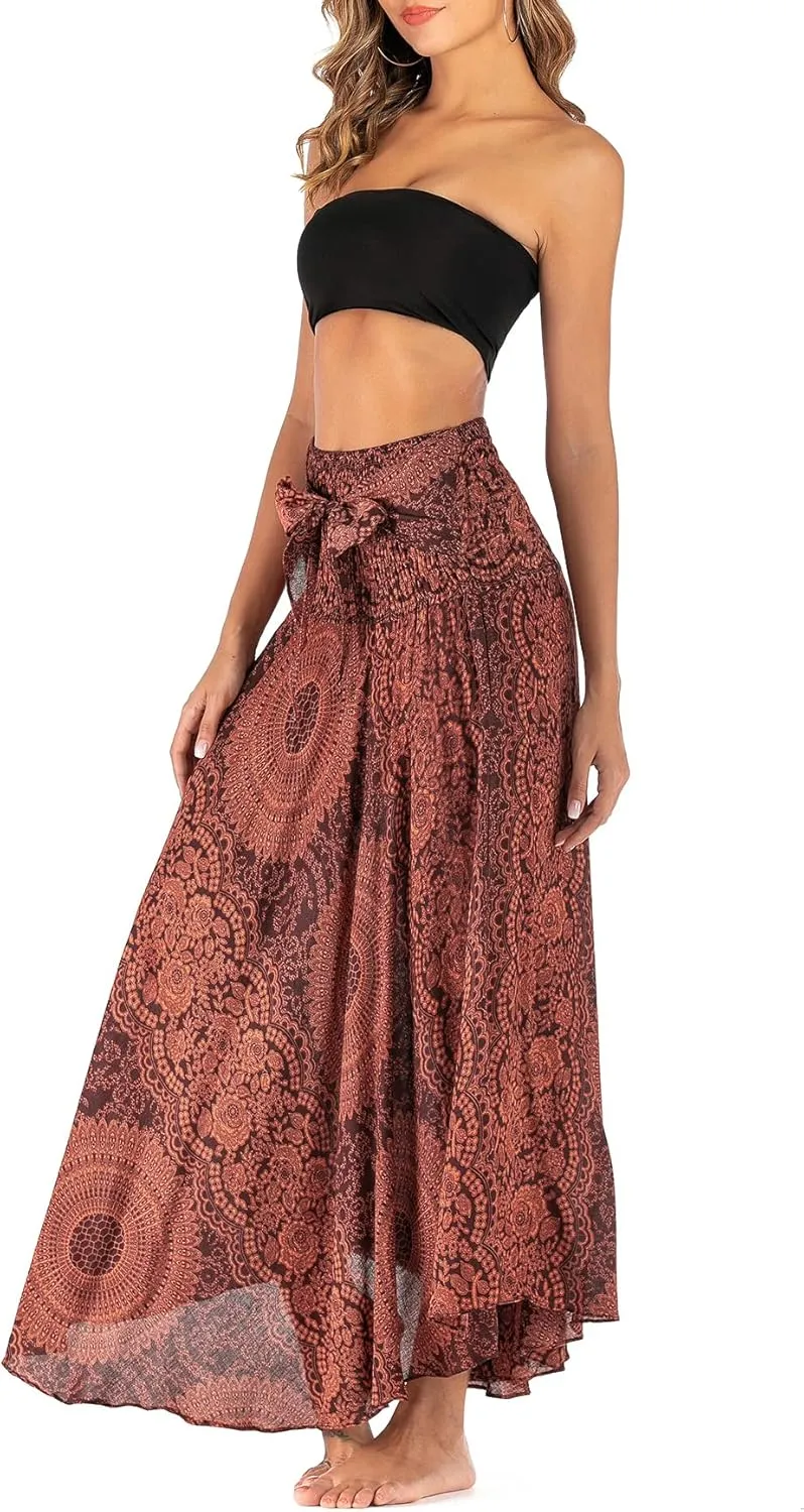 Womens Boho Skirt Long Skirts Hippie Clothes for Women with Tie