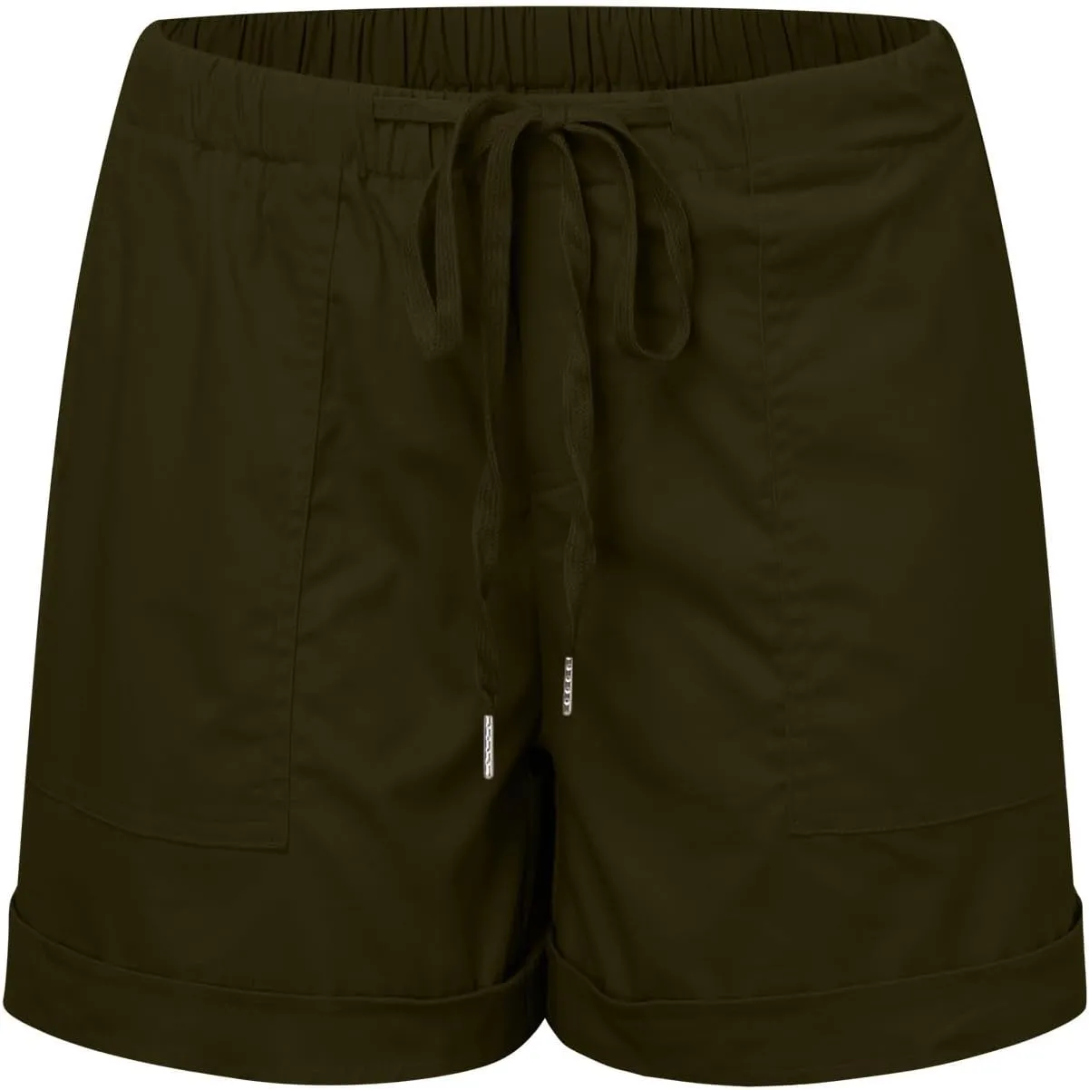 Womens Shorts Casual Shorts with Pockets Drawstring Elastic Waist Cotton Plus Size Beach Trendy Summer Clothes