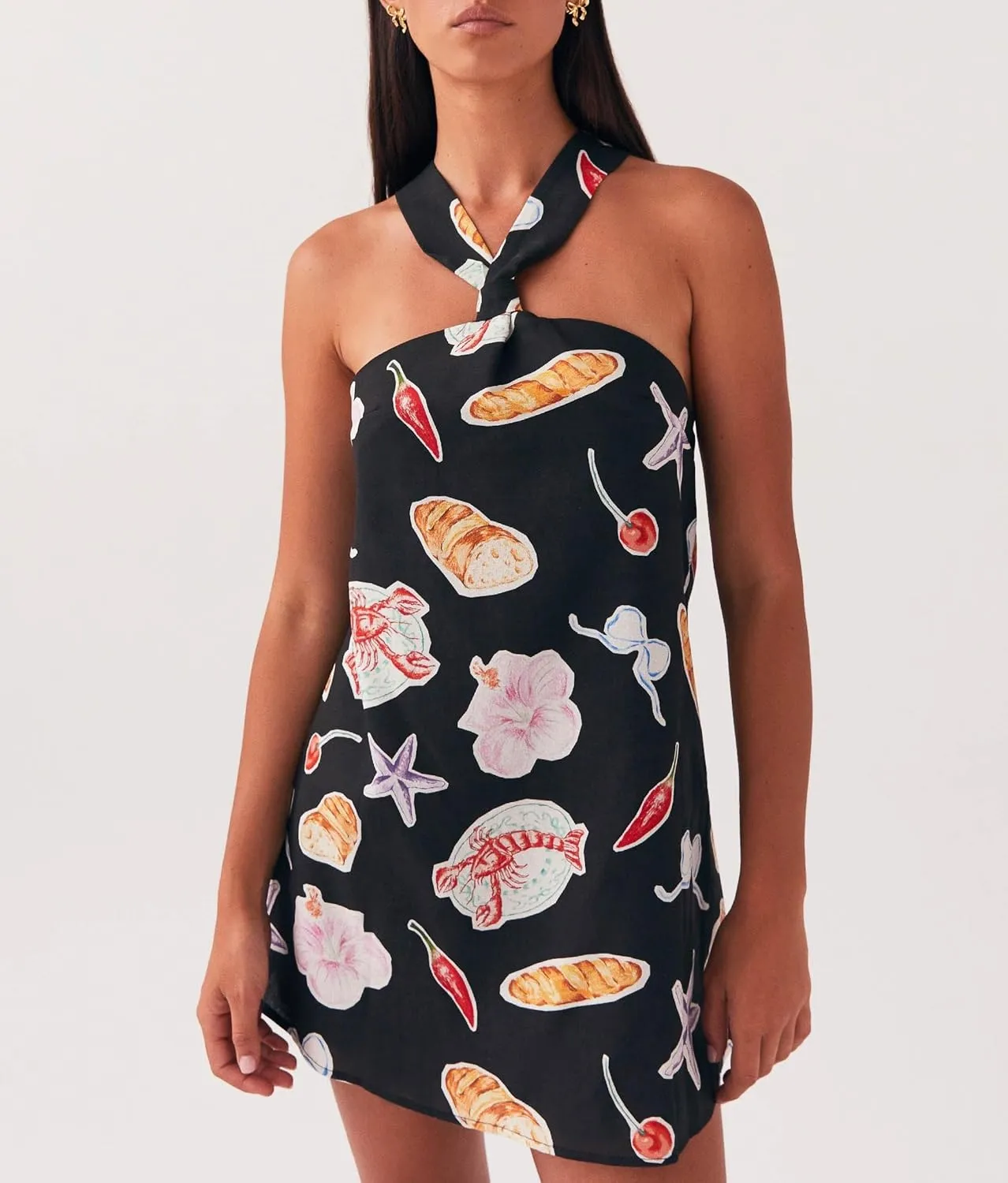 Y2k Women Floral Halter Mini Dress Sexy Tie Up Backless Sleeveless Bodycon Cami Short Dresses Aesthetic Summer